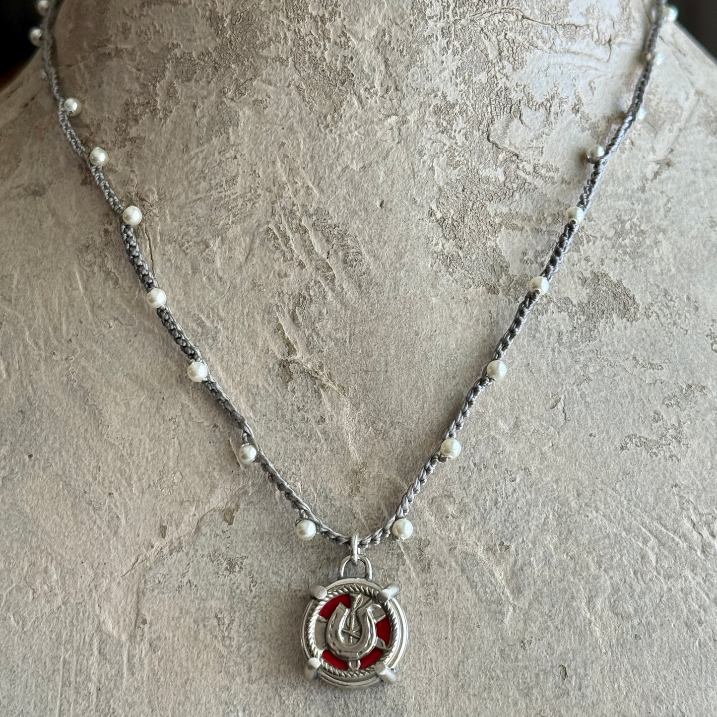 Little Lovely Red Horseshoe Necklace