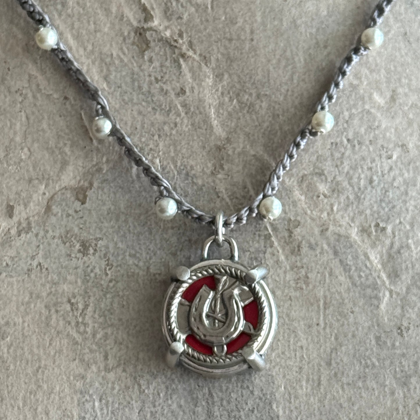 Little Lovely Red Horseshoe Necklace