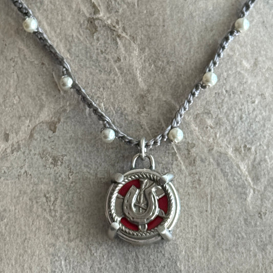 Little Lovely Red Horseshoe Necklace