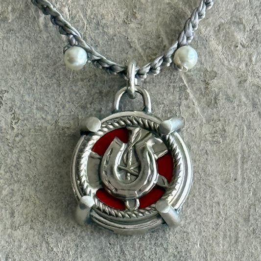 Little Lovely Red Horseshoe Necklace