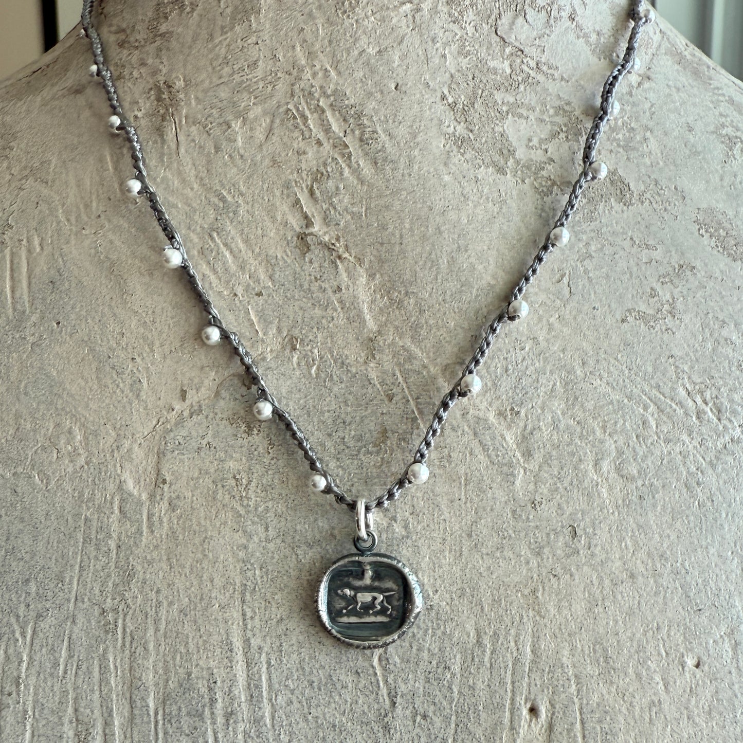 Little Lovely Hound Wax Stamp Necklace