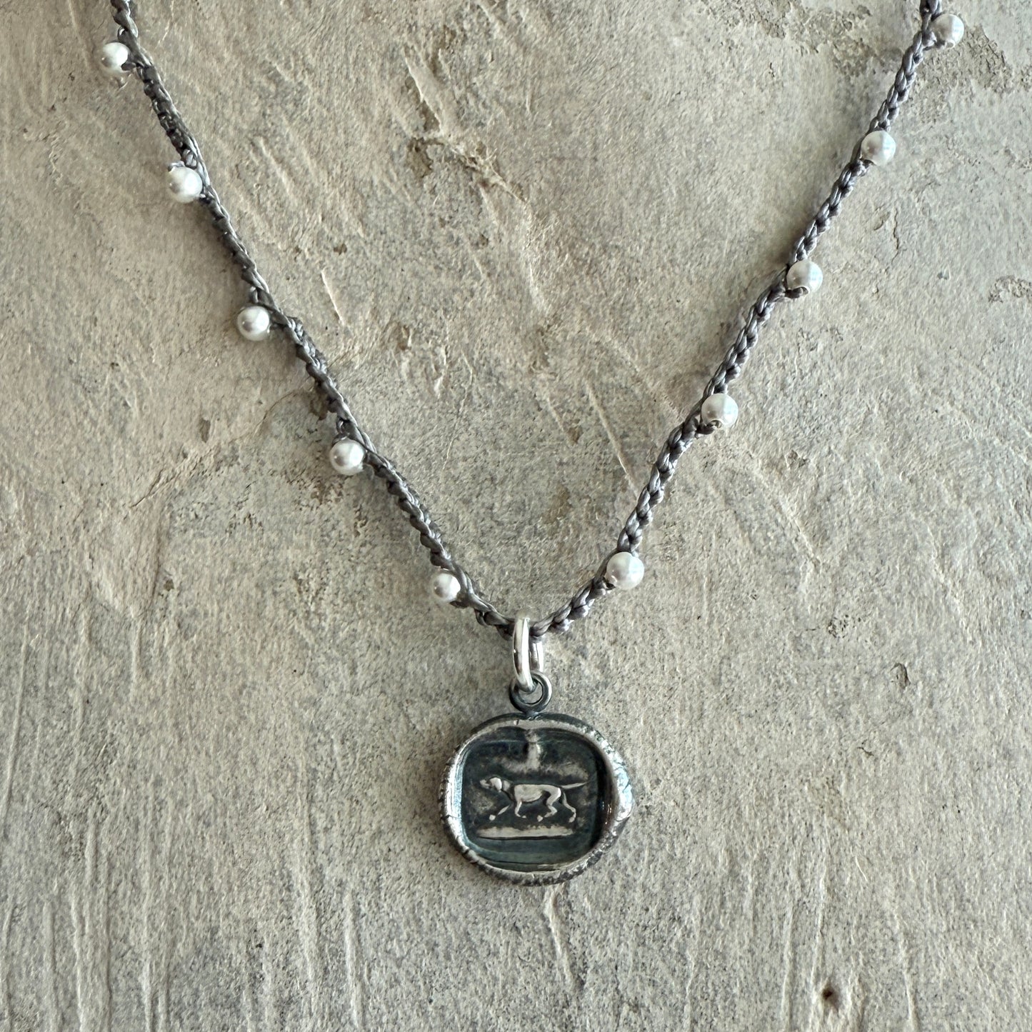 Little Lovely Hound Wax Stamp Necklace