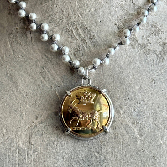 Goat & Crown Livery Button Necklace