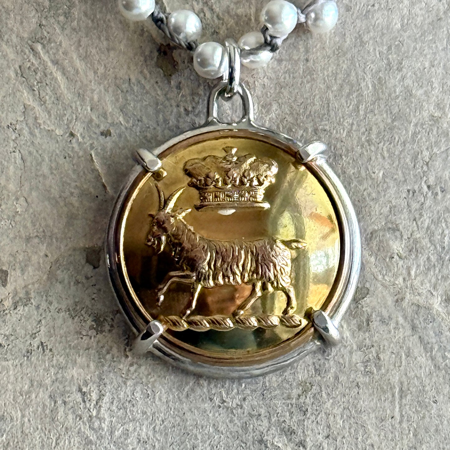 Goat & Crown Livery Button Necklace