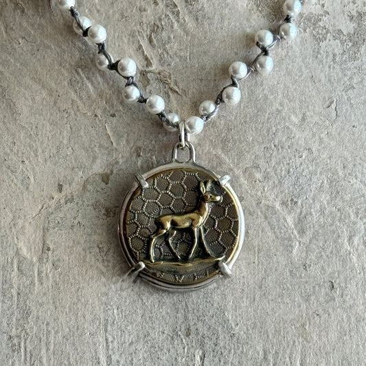 Doe A Deer Button Necklace