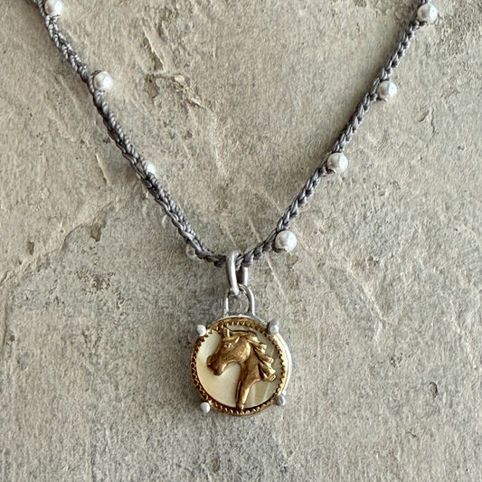 Little Lovely Golden Horse Head Necklace