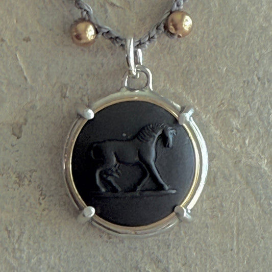 Jasperware Jumper on Pearls Necklace