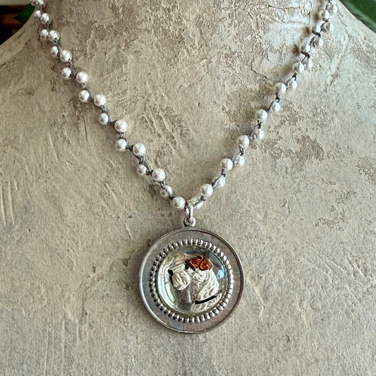 Large Terrier Crystal Necklace