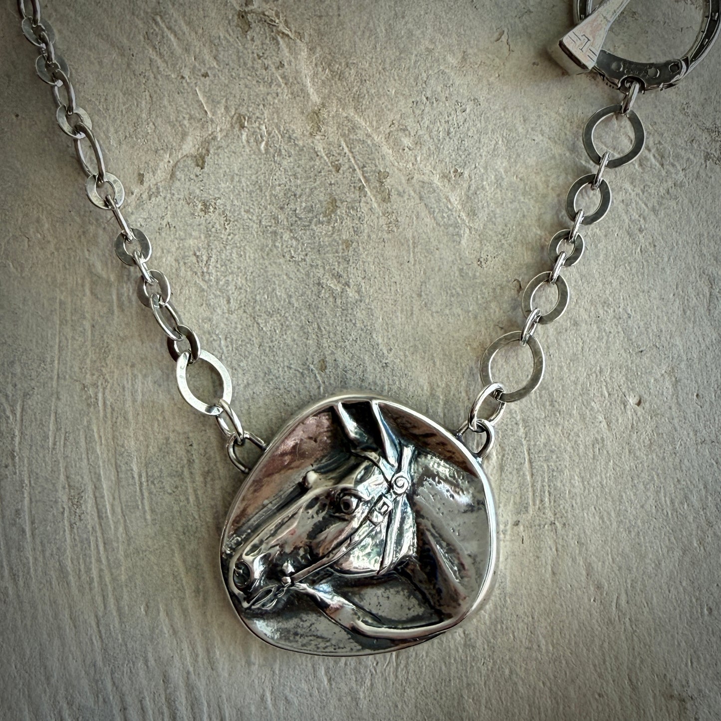 Sterling Silver Horse Head Toggle Necklace