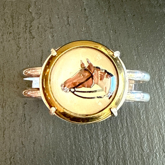 Intaglio Horse Head Cuff Bracelet
