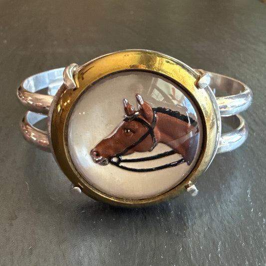 Intaglio Horse Head Cuff Bracelet