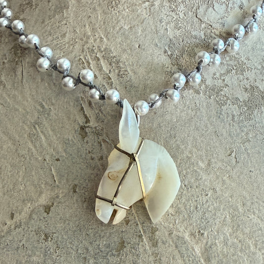 Mother of Pearl Horse Head Necklaces