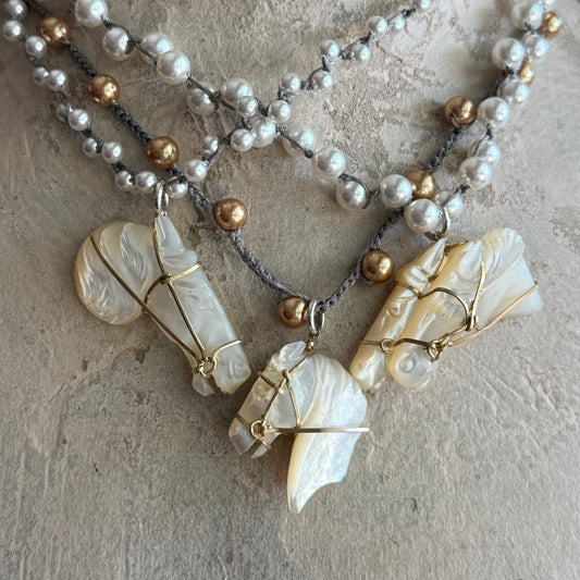 Mother of Pearl Horse Head Necklaces