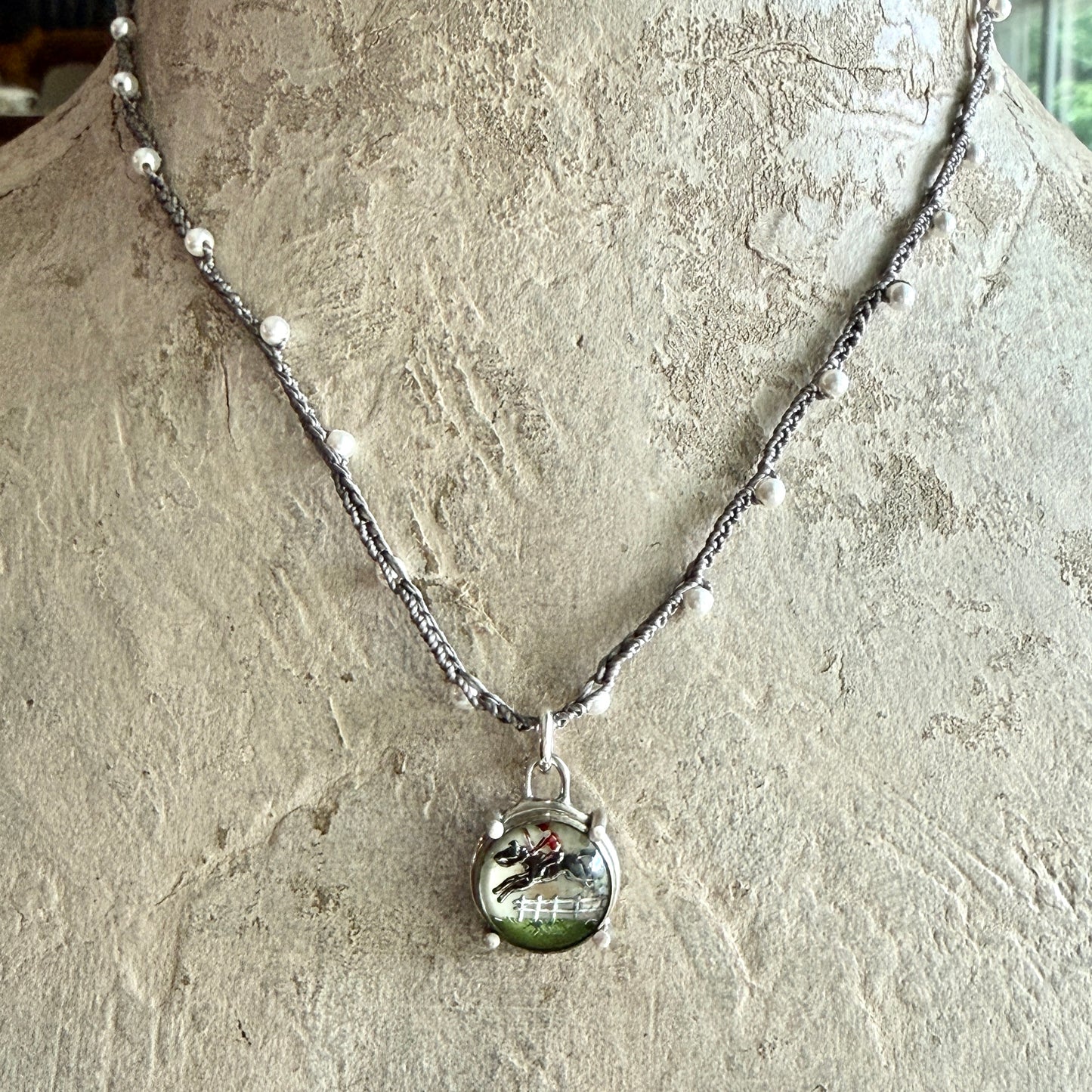 Little Lovely Crystal Jumping Horse Necklace