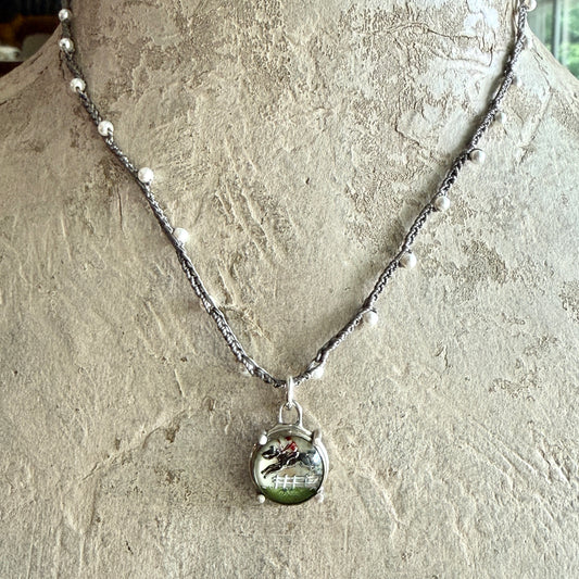 Little Lovely Crystal Jumping Horse Necklace