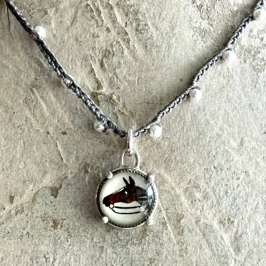 Little Lovely Crystal Horse Head Necklace
