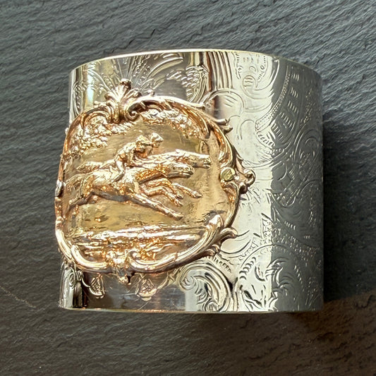 Silver Platter Racing Cuff Bracelet
