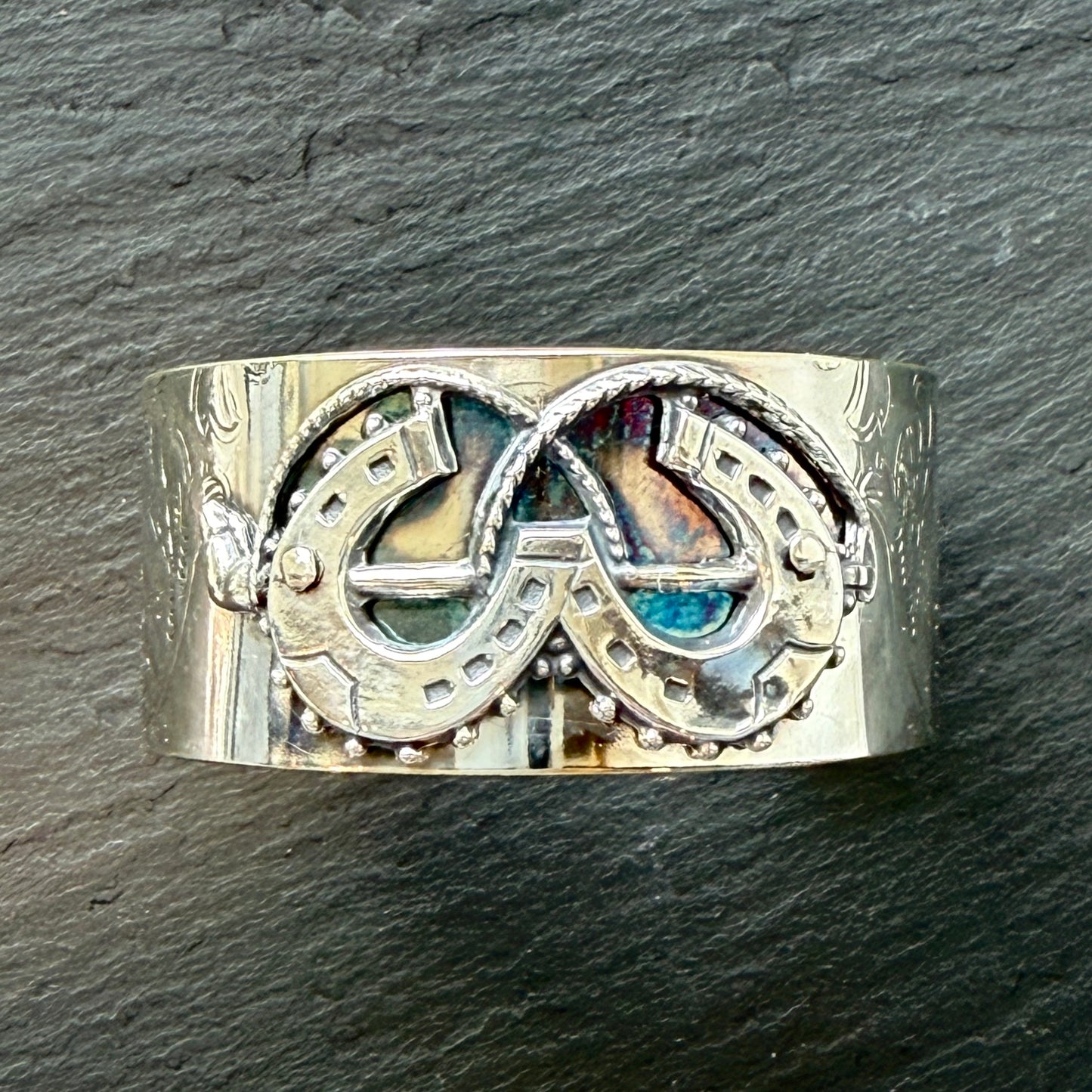 Silver Platter Double Horseshoe Cuff Bracelet
