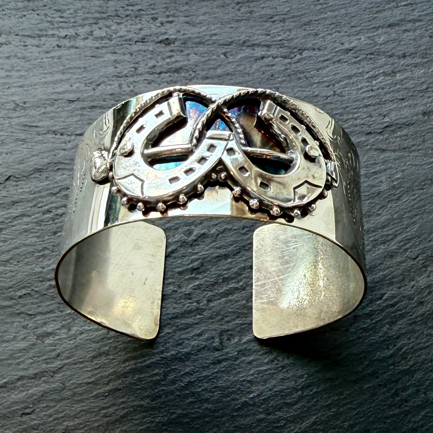 Silver Platter Double Horseshoe Cuff Bracelet