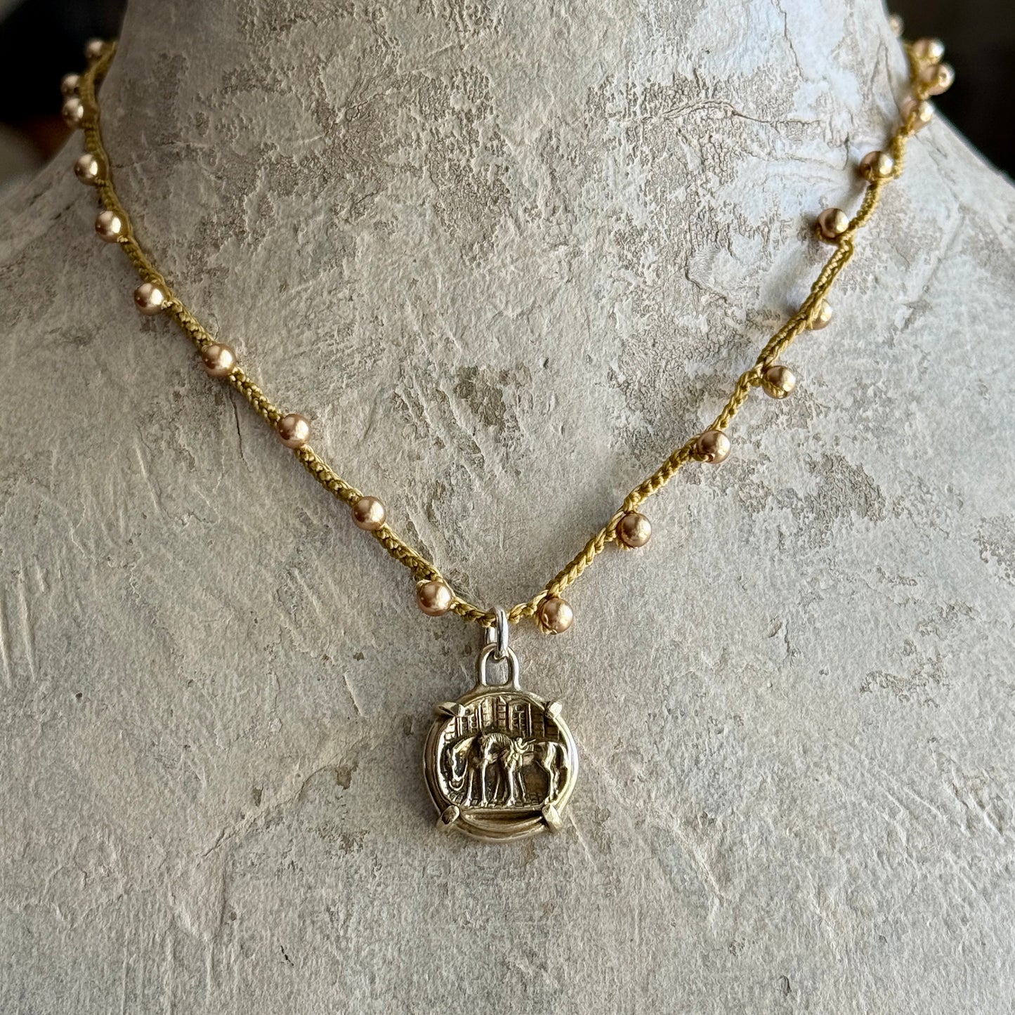 Little Lovely Saddled Horses Necklace