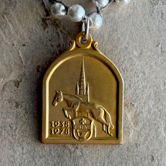Gilded Bronze Dutch Jumping Horse Necklace