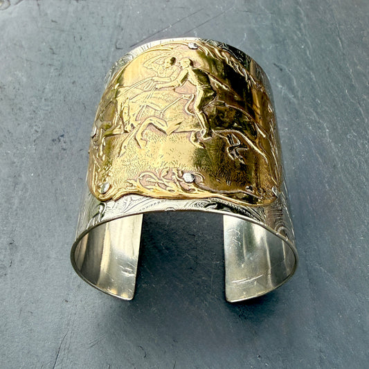 Silver Platter Polo Cuff Bracelet