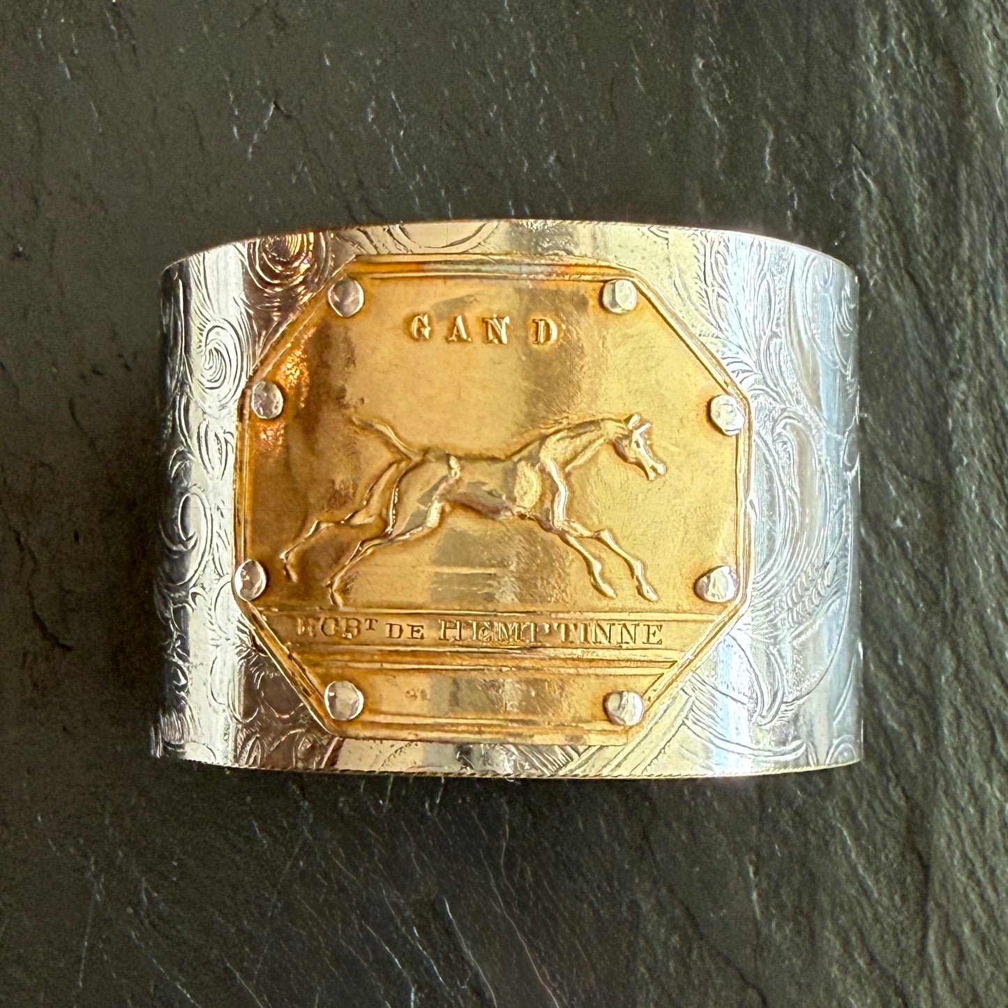 Silver Platter Jockey Club Cuff Bracelet -