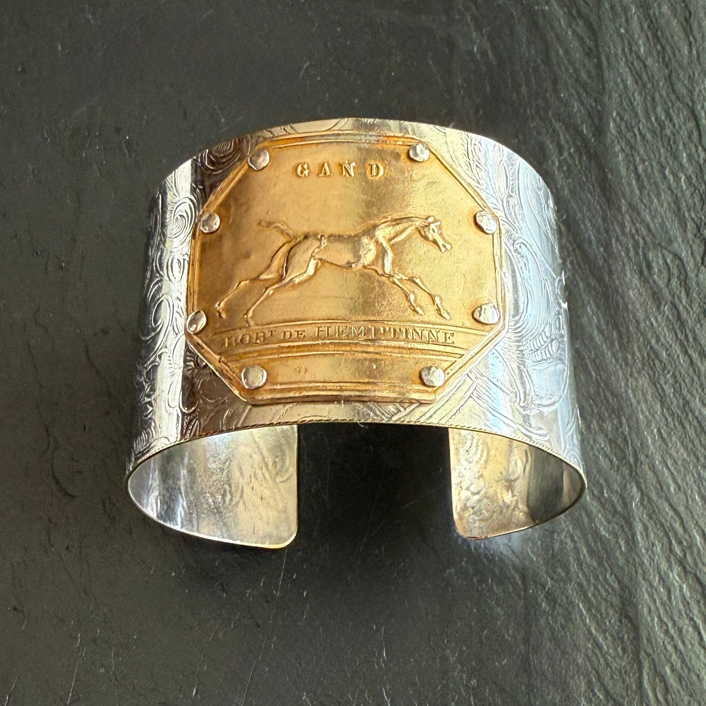 Silver Platter Jockey Club Cuff Bracelet -