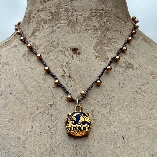 Little Lovely Gold Enamel Horse Necklace