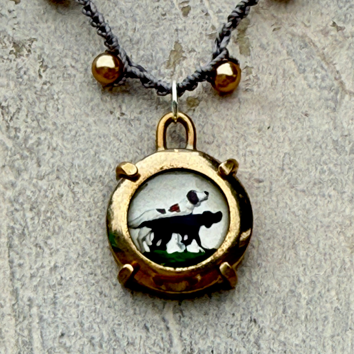 Little Lovely Crystal Hunting Dogs Necklace