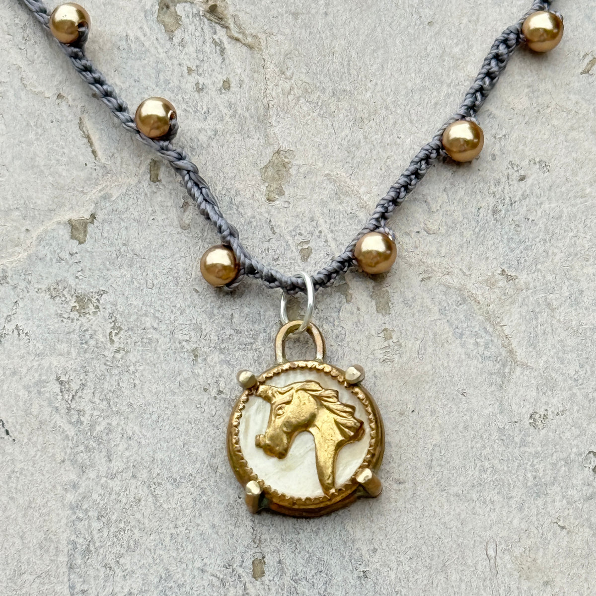Little Lovely Golden Horse Head Necklace