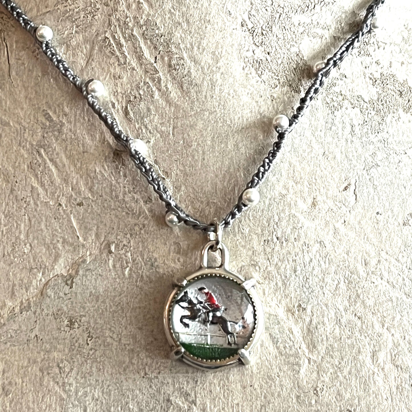 Little Lovely Jumping Horse Button Necklace
