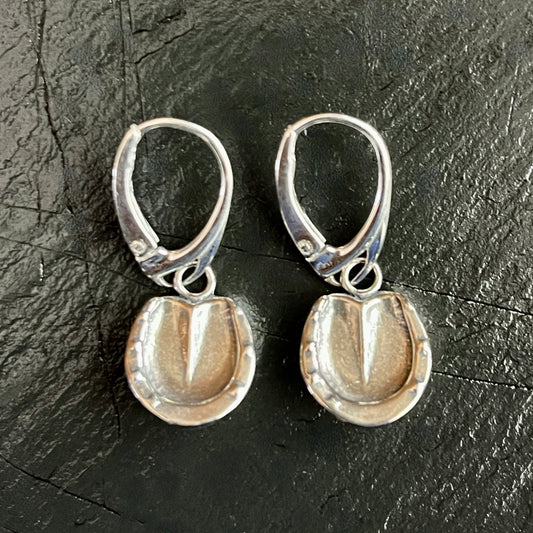 Sterling Hoofprints Leverback Earrings in Horse Size