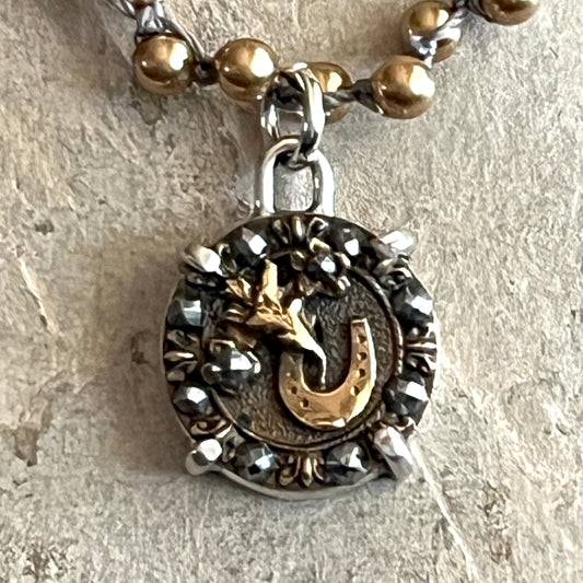Decorative Horseshoe Button Necklace