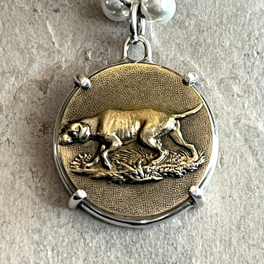 Hunting Hound Button Necklace