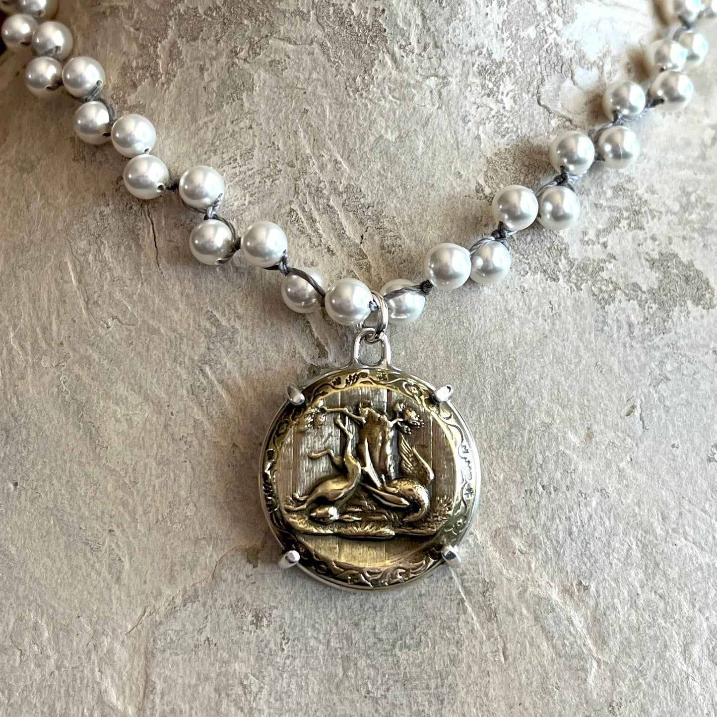 Hare & Pheasant Button Necklace
