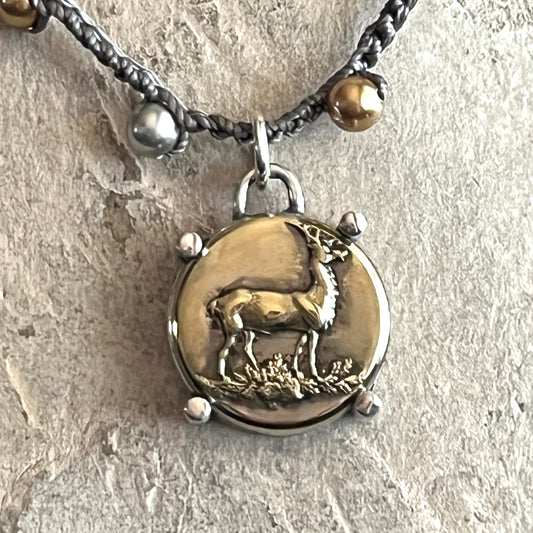 Little Lovely Brass Stag Necklace