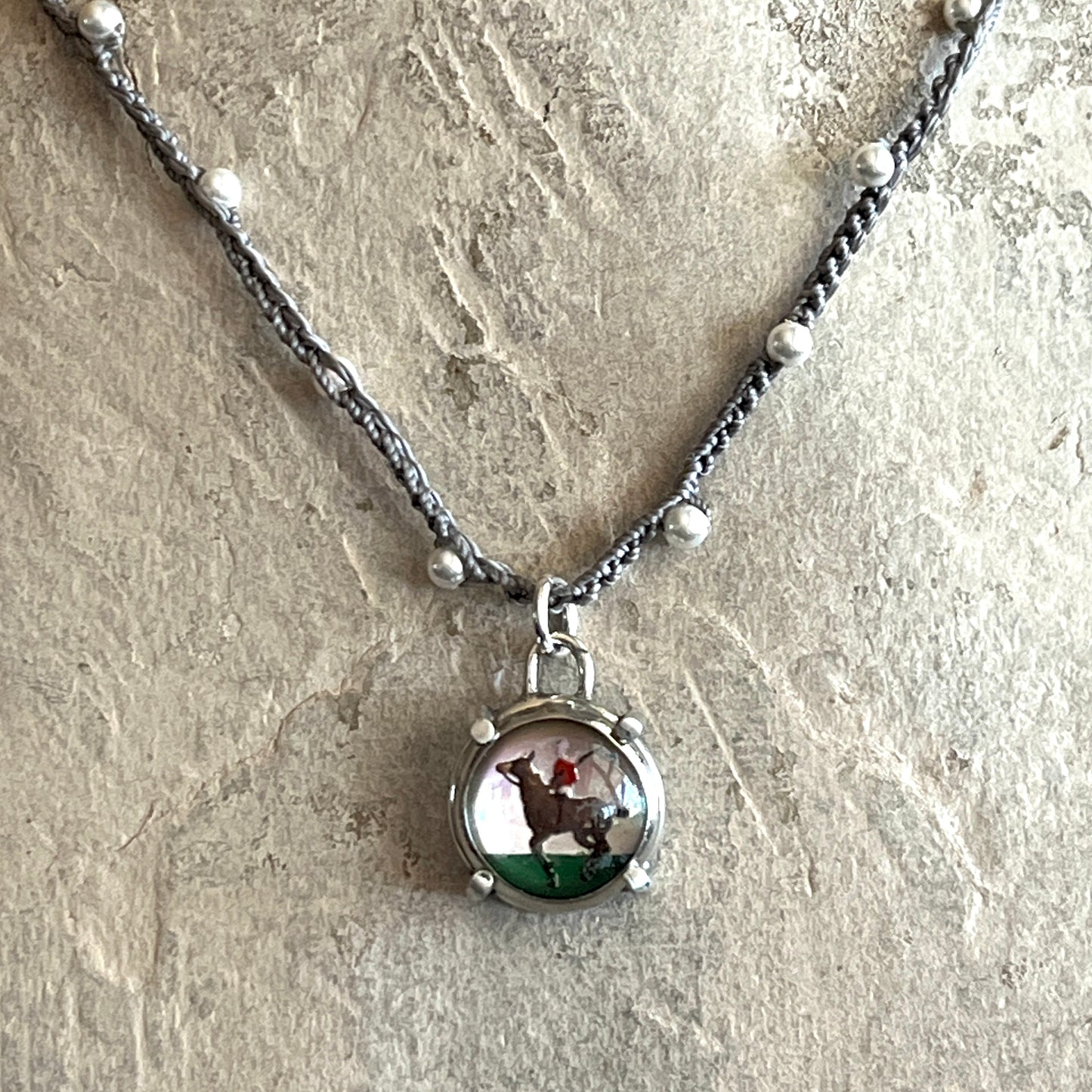 Little Lovely Polo Pony Intaglio Necklace