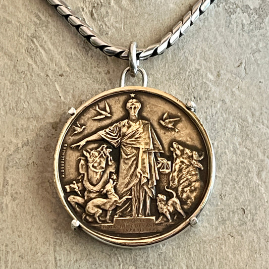1903 Protectrice Medal on Italian Sterling Chain