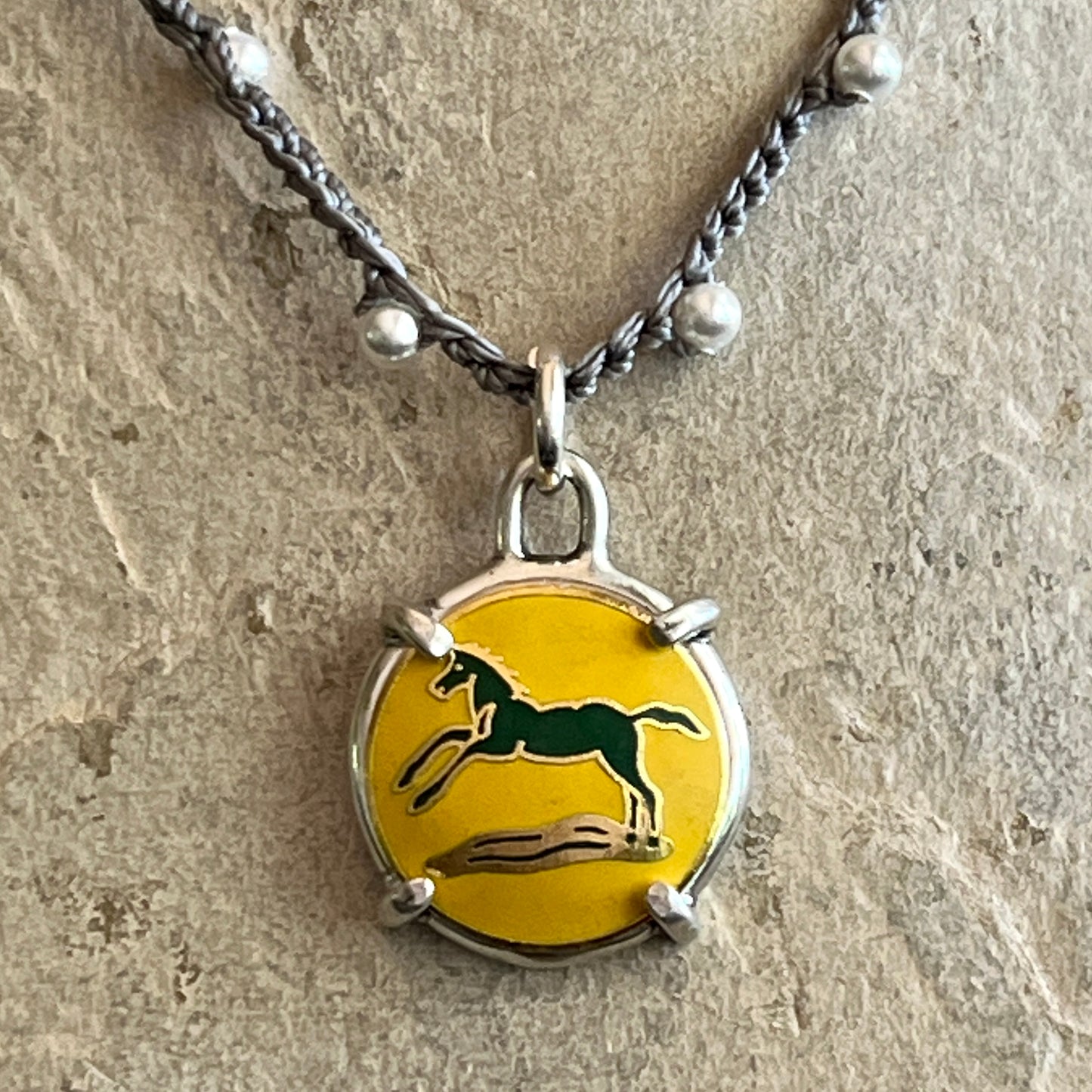 Little Lovely Yellow Enamel Horse Necklace