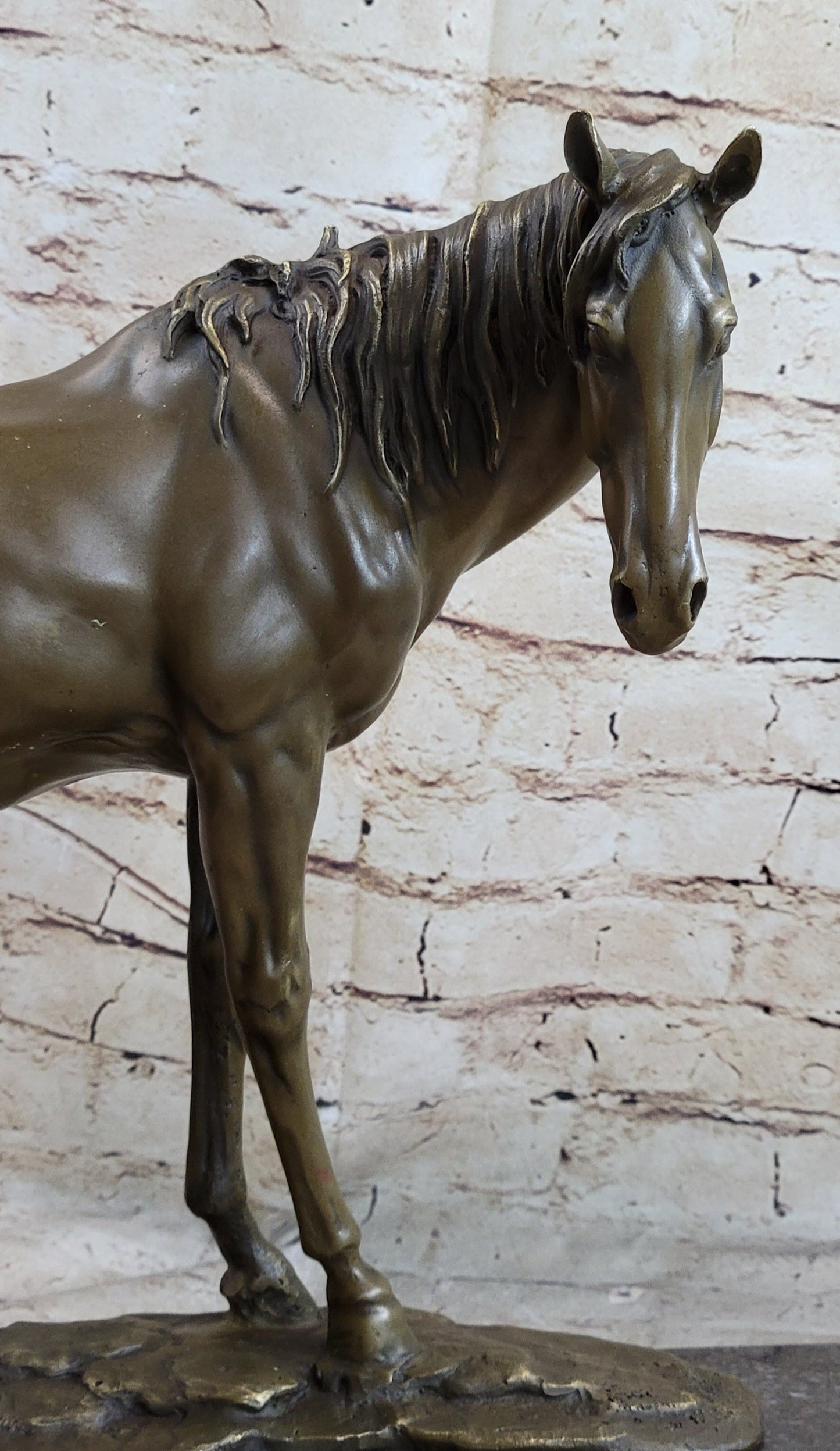 Arabian Horse Mare Hot Cast Bronze Sculpture Statue on Marble Base by PJ Mene