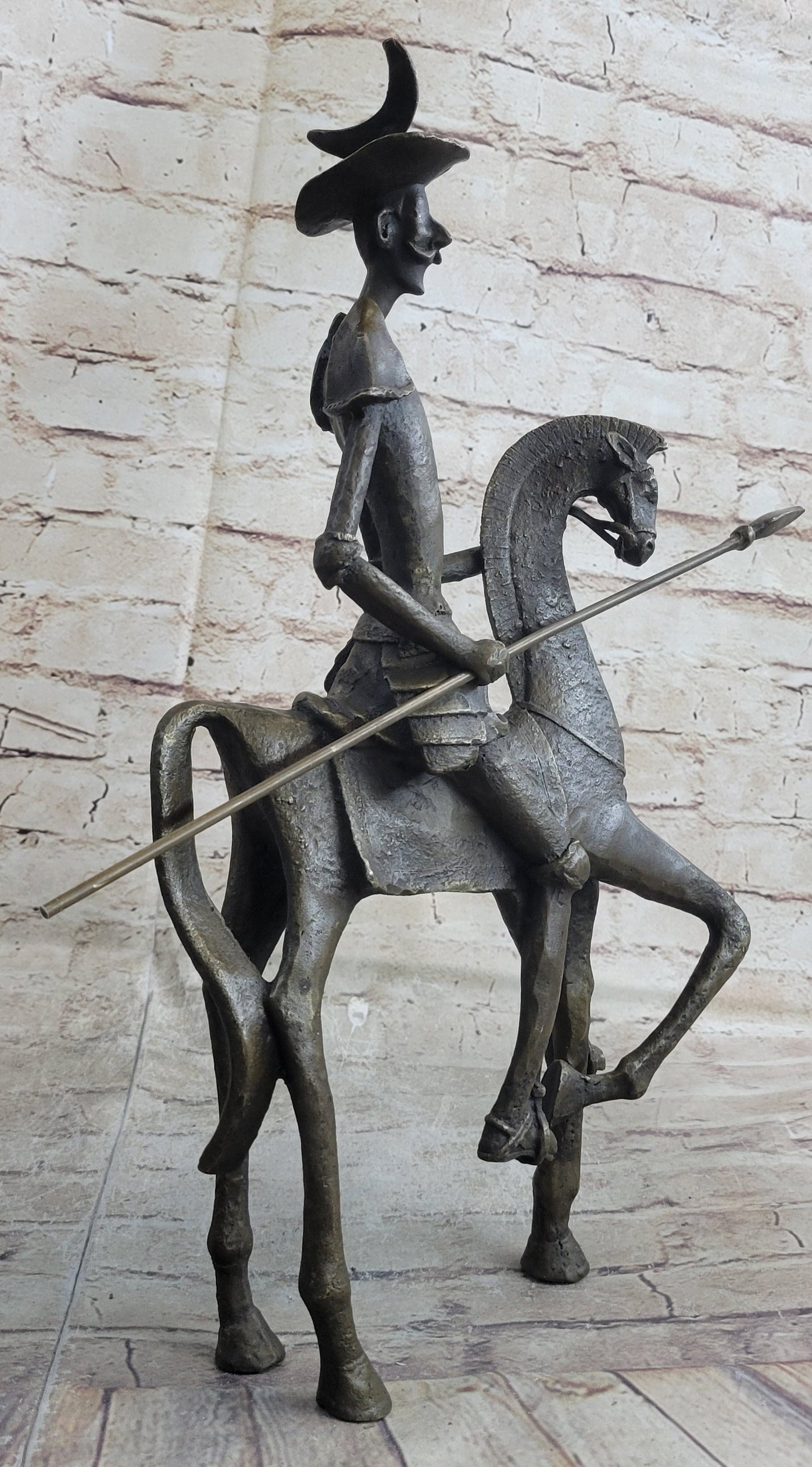 Salvador Dali ''Don Quixote'' On Horse Bronze Sculpture