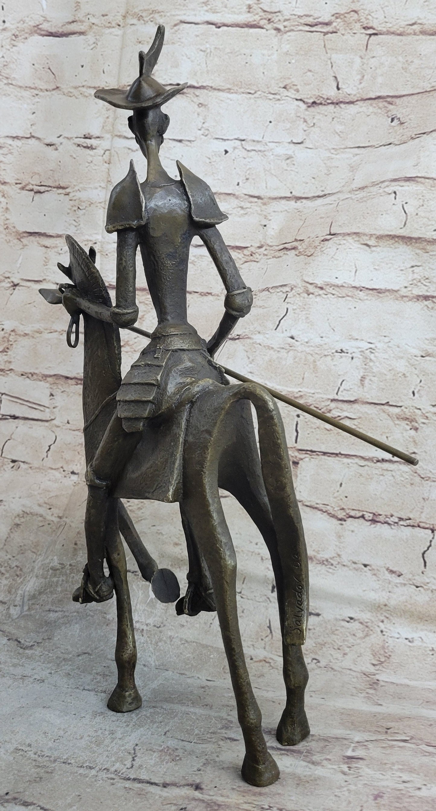 Salvador Dali ''Don Quixote'' On Horse Bronze Sculpture