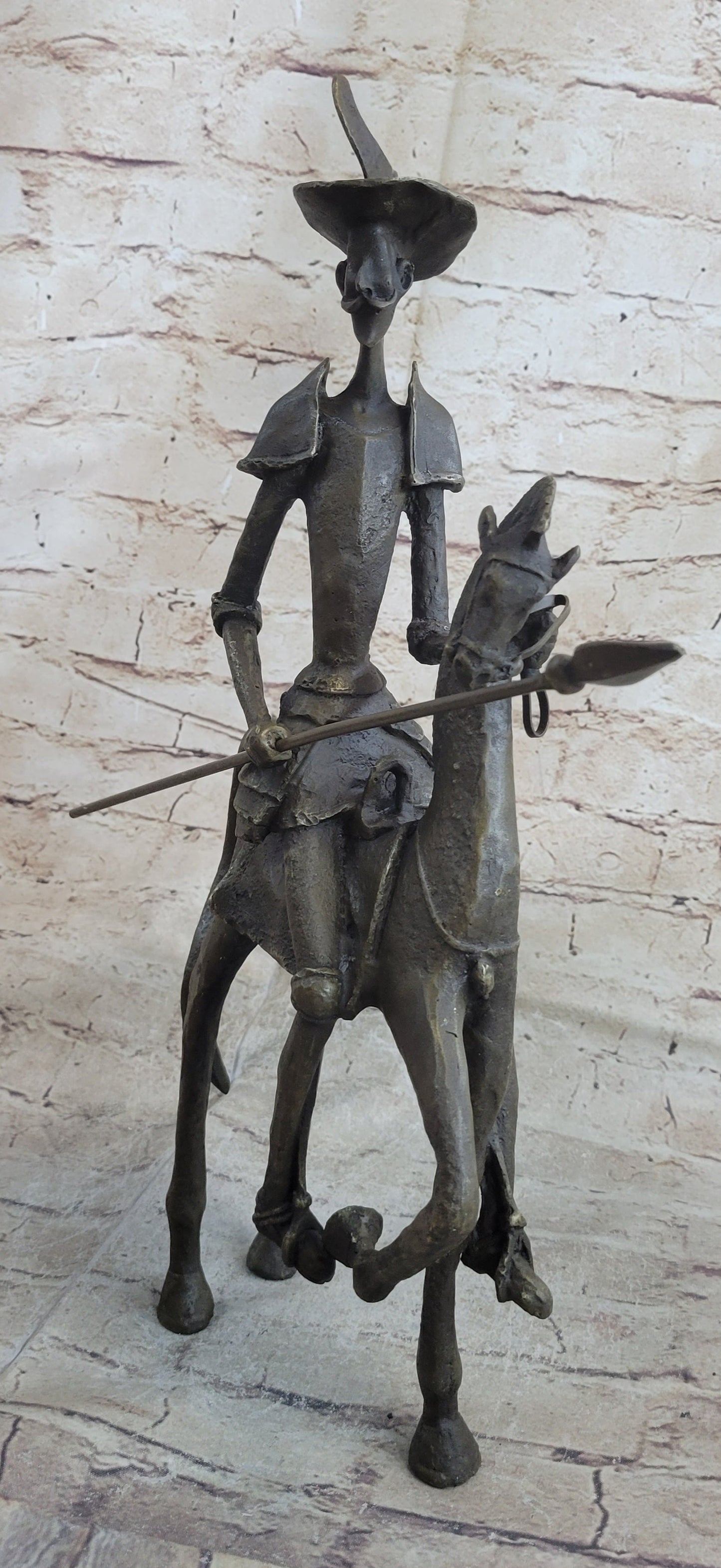 Salvador Dali ''Don Quixote'' On Horse Bronze Sculpture Statue Mythical Figure Art