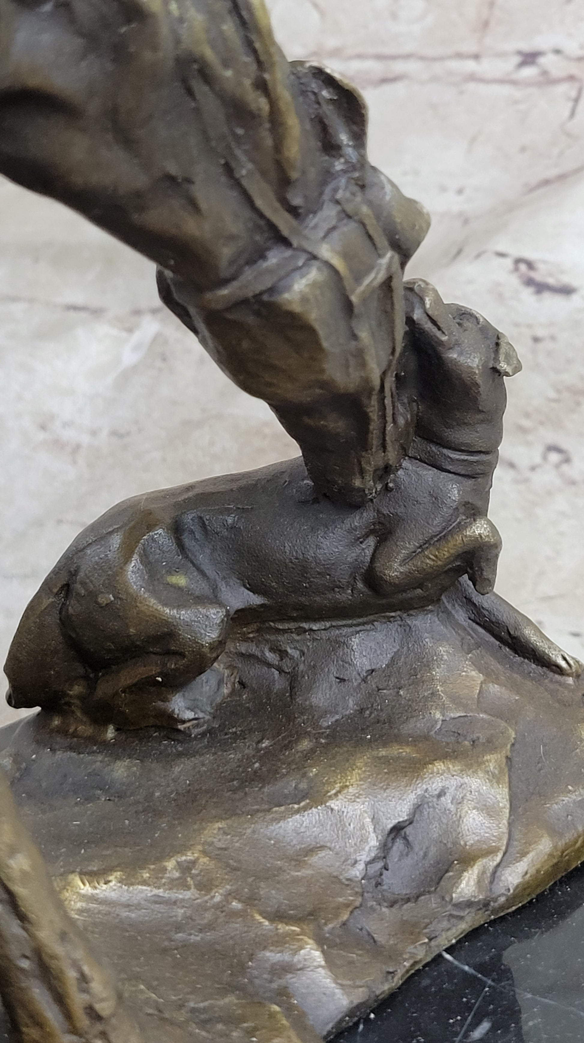Friendship between Horse & Dog Bronze Statue Sculpture Equestrian Decor