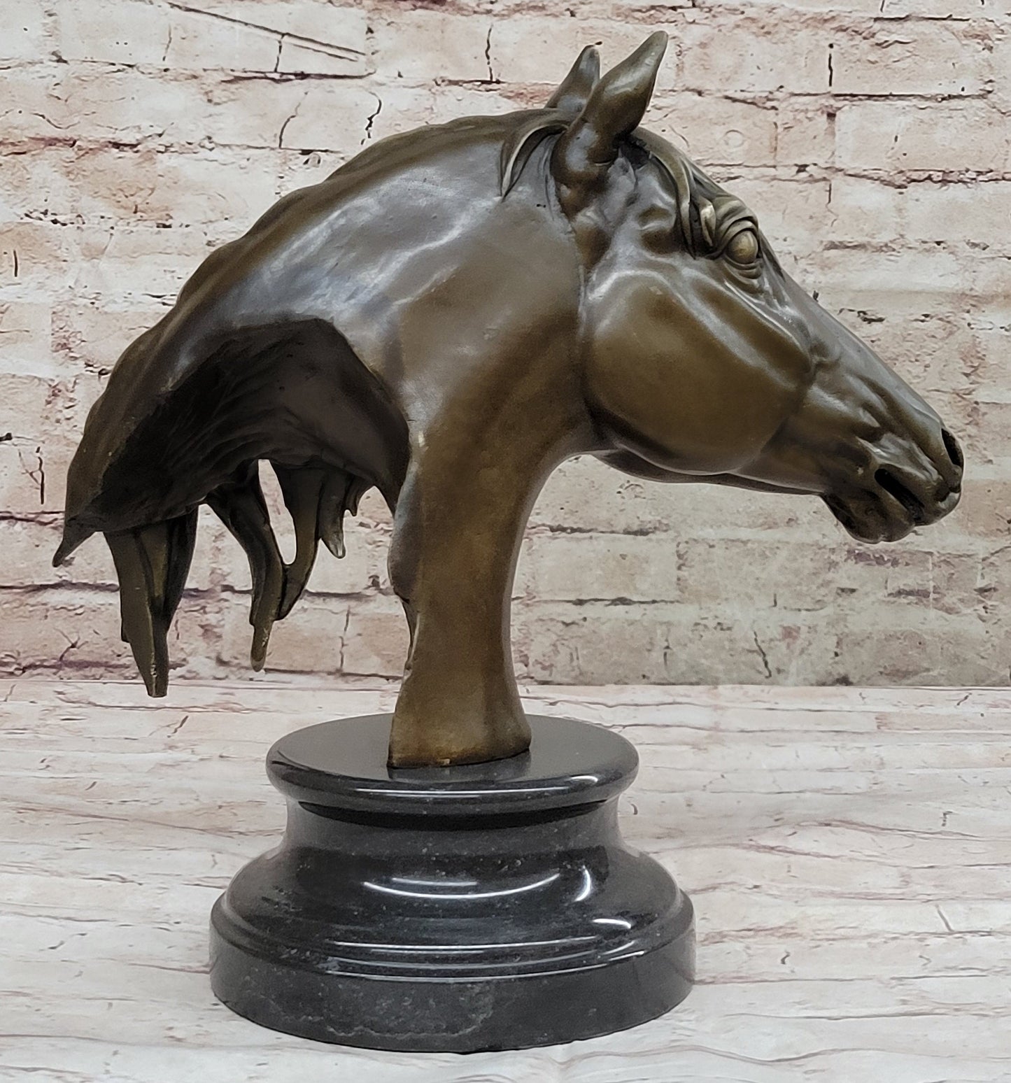 Hot Cast Bronze Horse Head Bust Statue Sculpture Bronze Metal Original Art by Milo