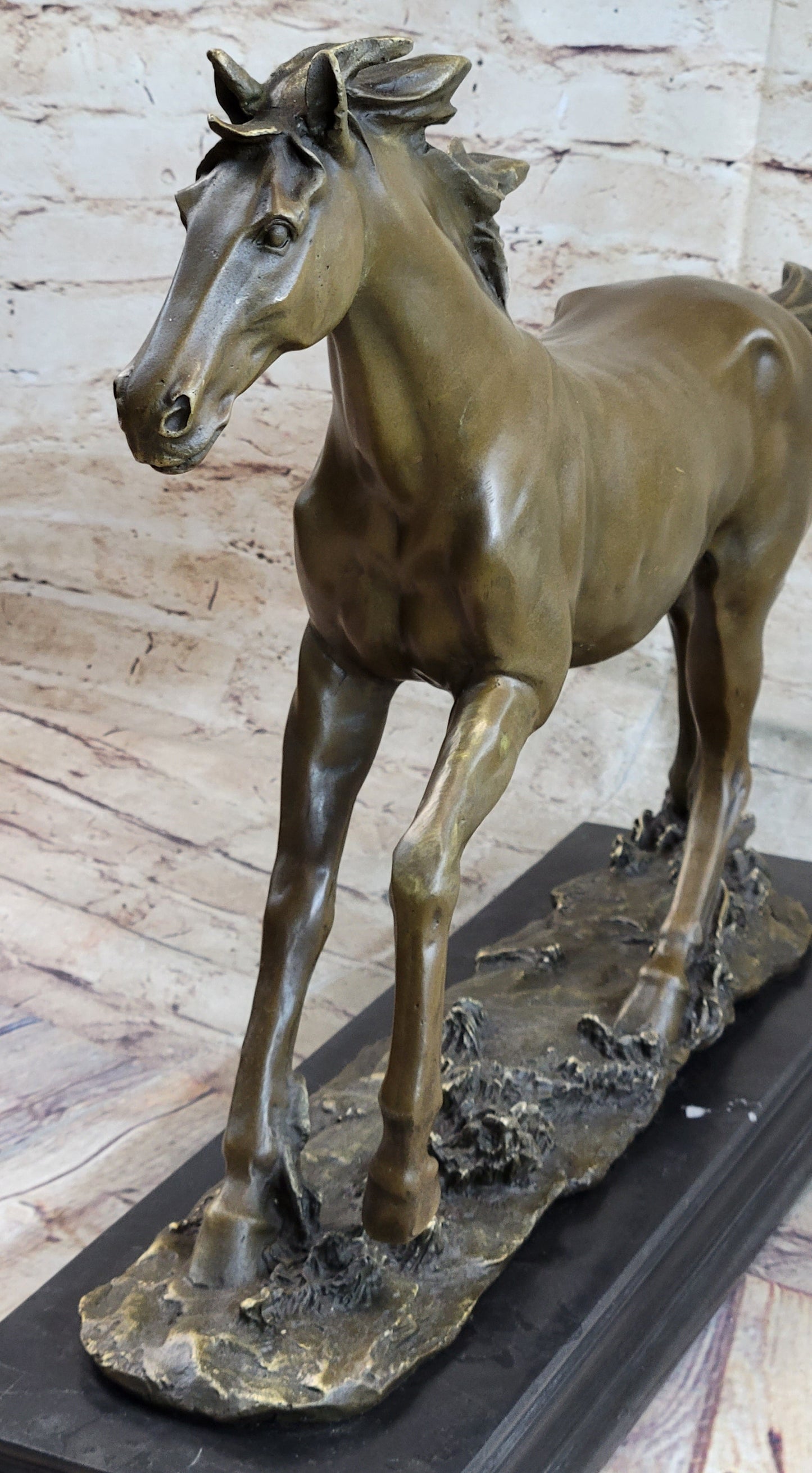 Galloping Horse Bronze Statue Sculpture Equestrian Art PJ Mene 15" x 24"