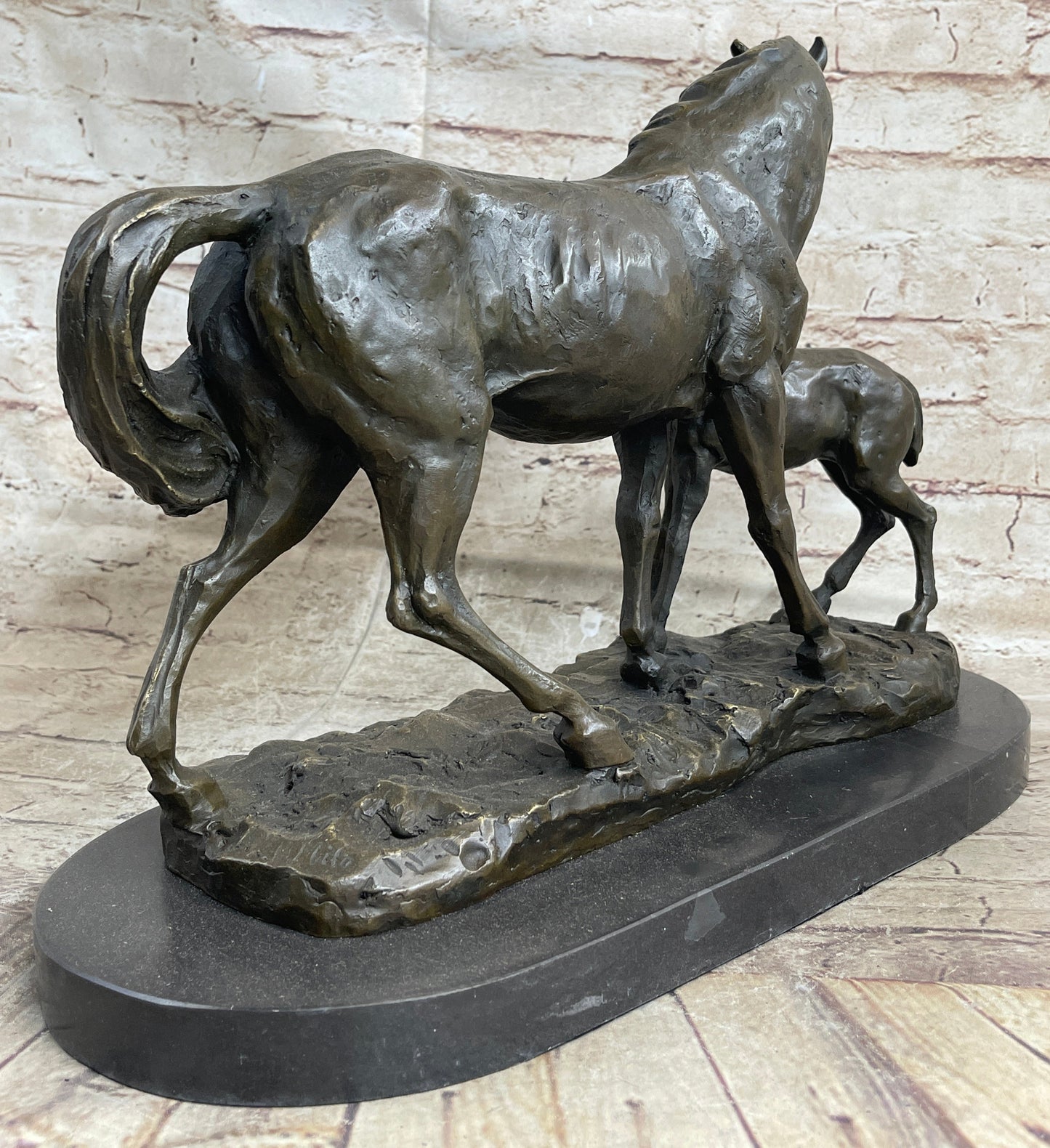 Mare & Foal Love Bronze Sculpture by Milo