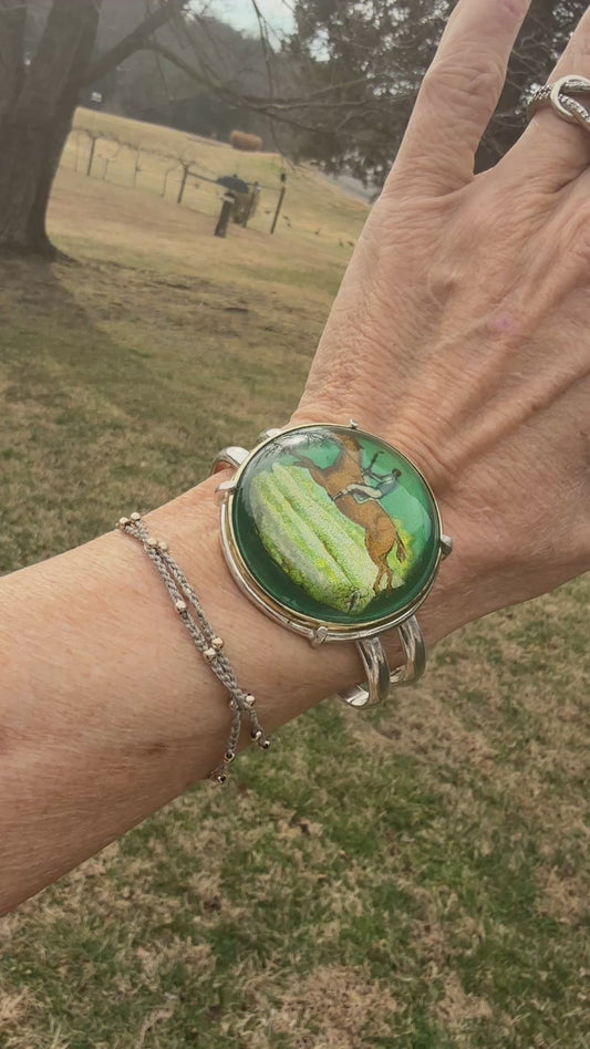 Emerald Rosette Cuff Bracelet