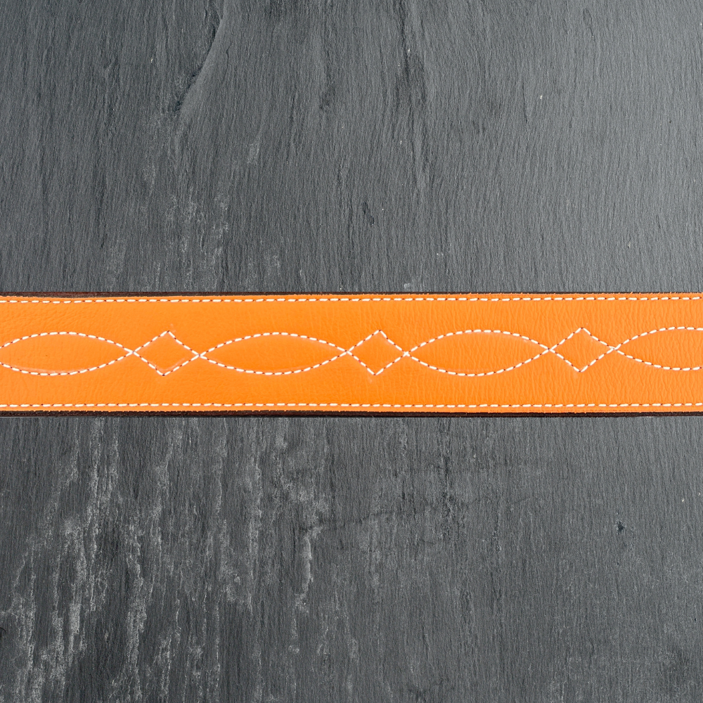 Tangerine Leather Belt (2")